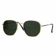 Classy Vintage Fashion Sunglasses Thin Metal Hexagon Shape Frame UV400