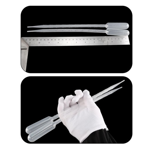 20Pcs 10ml Disposable Pasteur Pipettes Liquid Drop Droppers Graduated 295mm Long - Picture 4 of 4