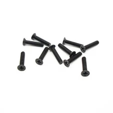 M2.5 x 12mm, Phillips Flat Head Screws, Steel, Black