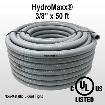 HYDROMAXX 3/8" x 50' Flexible Liquid Tight, Non-Metallic Electrical Conduit - UL Listed