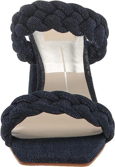 Sandalias Dolce Vita Paily Indigo Denim Correas Trenzadas Punta Abierta Tacón Bloque Foto 2 de 4