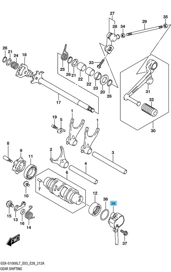 SUZUKI GSX-S1000 2017 Genuine Gear Position Sensor Assy 37730-41G03 OEM - Image 3 of 3