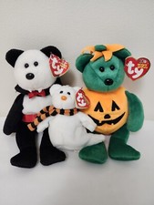 Ty Beanie Babie Bears Halloween Lot Of 3, Baron Van Pyre,Tricky,Quivers