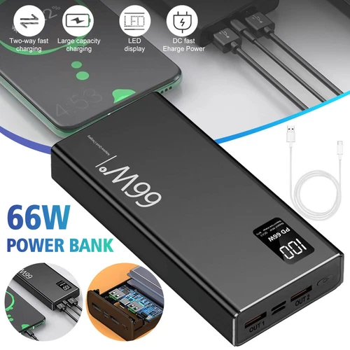 66W Power Bank Quick Charging Powerbank Portable Fast Charger For phone With USB - Picture 13 of 22
