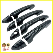 CARBON FIBER PRINT HANDLE COVERS NO SMART BUTTONS FITS 2015-2019 HYUNDAI SONATA