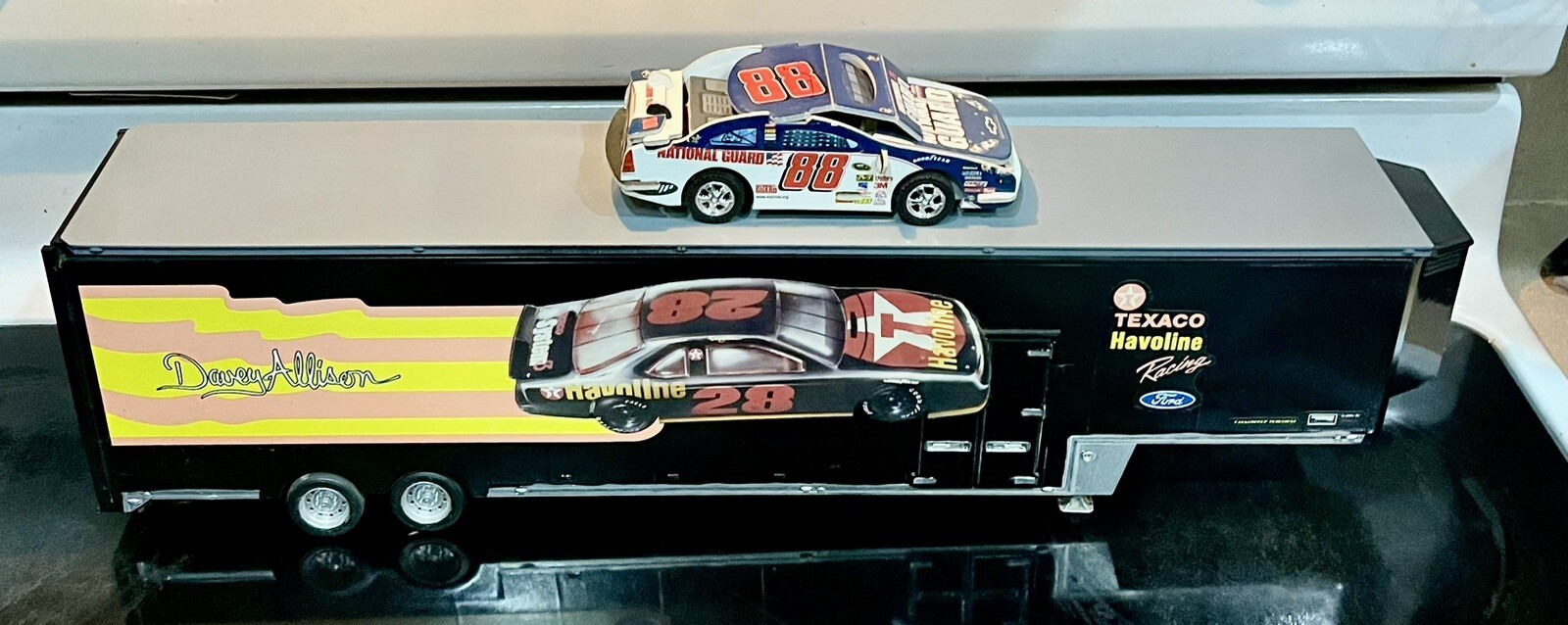 🏁 Built Model Truck Kit Davey Allison Transporter And Car 132 🏁 Ebay 