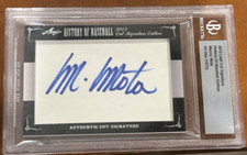 Manny Mota AUTO 2012 Leaf Cut Signatures History of Baseball Beckett Slab Dodger