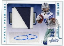 CeeDee Lamb 2020 Panini Absolute Football Rookie Spectrum Jumbo Patch Auto 2/5