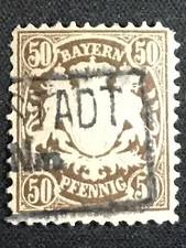 German States Bavaria SC #45 Used Pulled Corner 1878