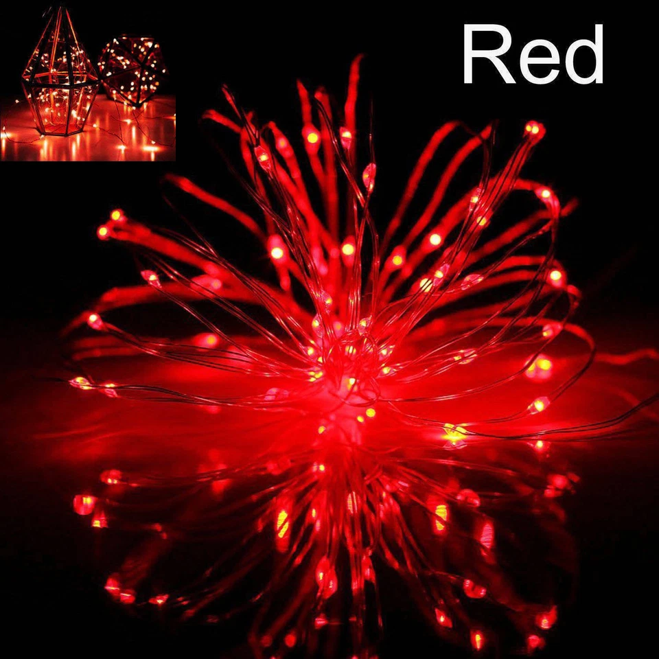LED String Battery USB 12V Copper Wire Fairy Lights Garland for Xmas Party Decor - Image 2 of 4