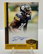 DIONTE JOHNSON 2019 Plates & Patches Rookie Gold Foil ON CARD AUTO Steelers /99. rookie card picture