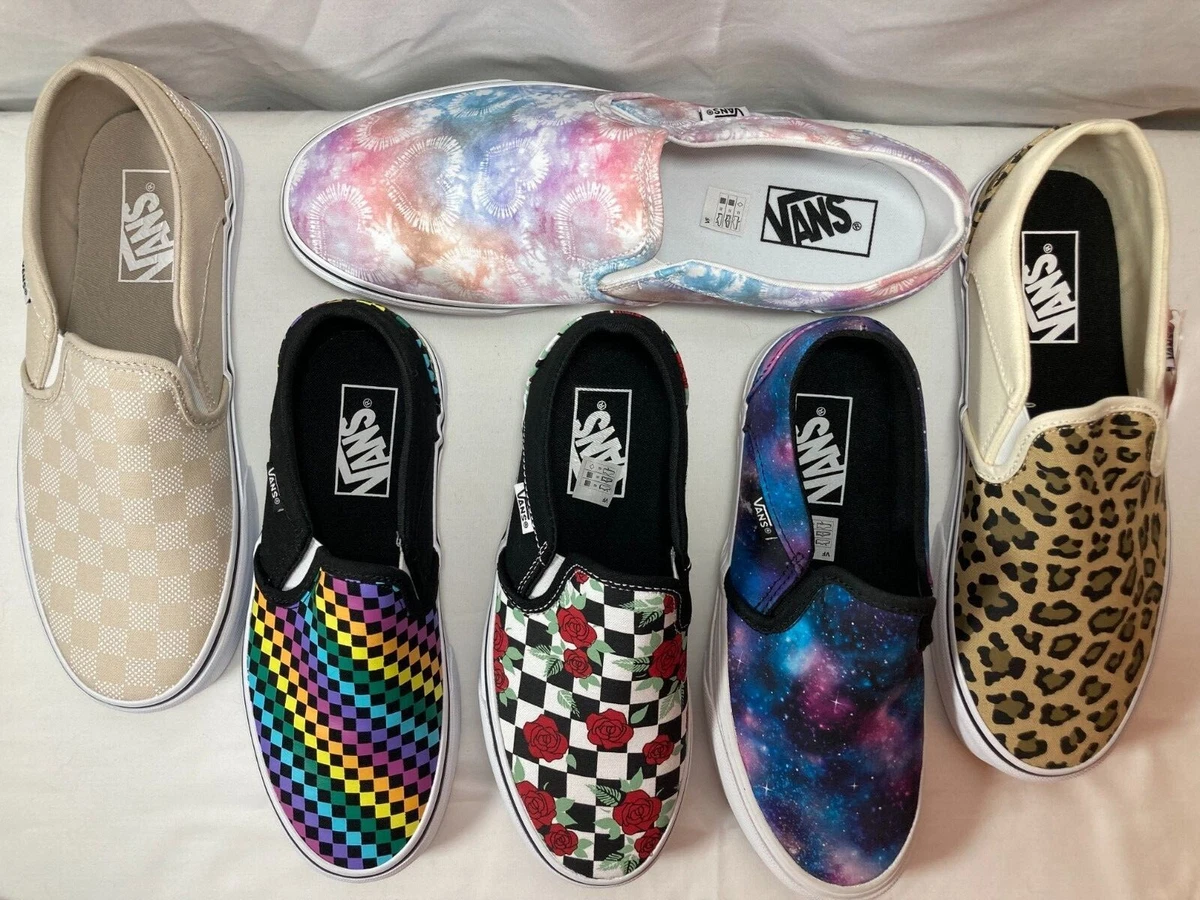 NWOB Women's Vans Asher Slip-On Skate Shoes assorted sizes & prints