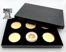 Air-tite Coin Holder Box Gold Insert White Ring + Model A Storage Capsule Case