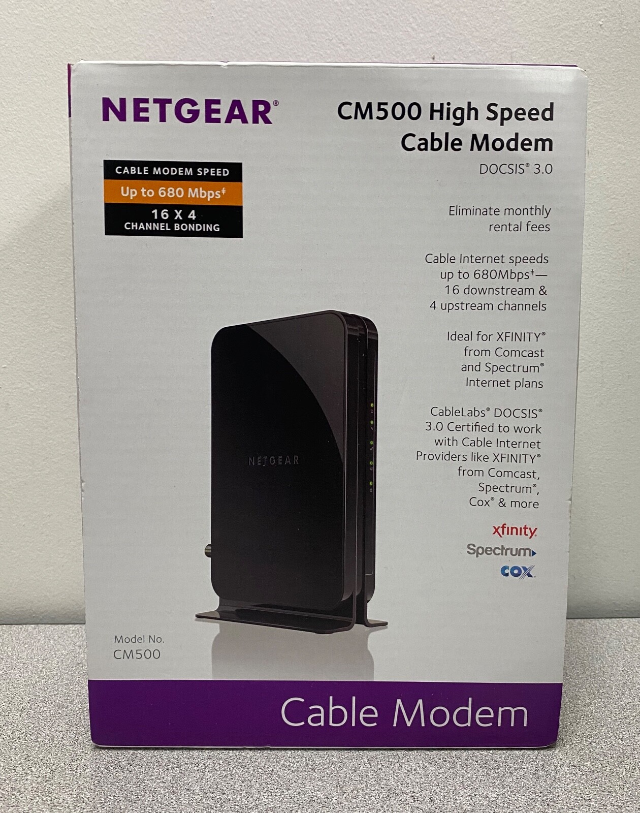 Netgear Cm500 1aznas 16x4 Docsis 3 0 Cable Modem Max Download Speeds 680mbps Ebay