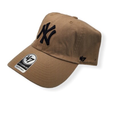 ITH×'47 NY Yankees Nylon Dad Cap 47 New York Yankees Clean Up Khaki/Navy Logo Adjustable Strap Hat