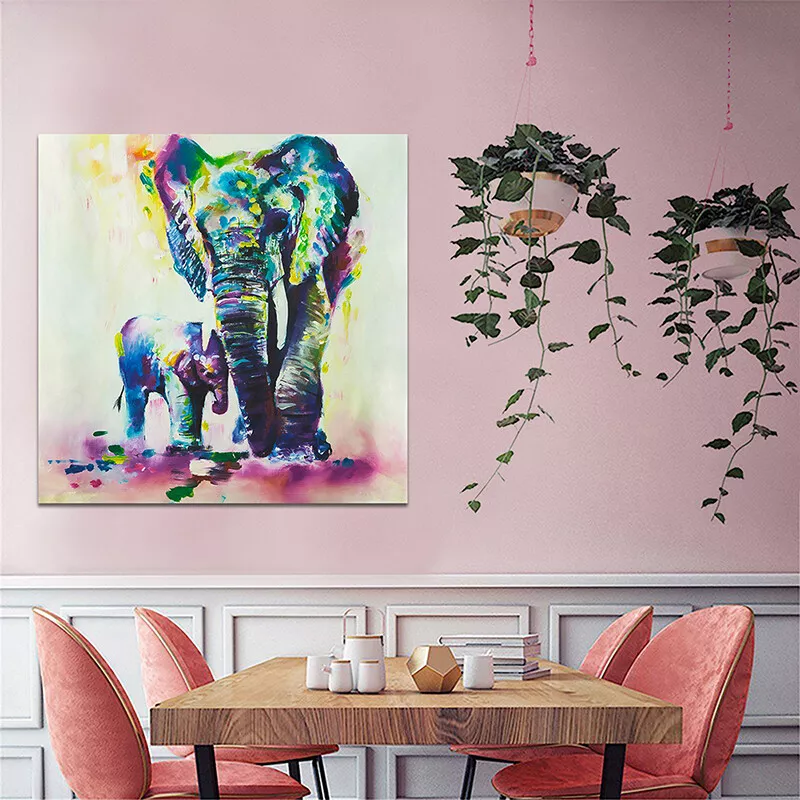 Abstract Art Canvas Poster Colorful Animal Picture Print Wall Home