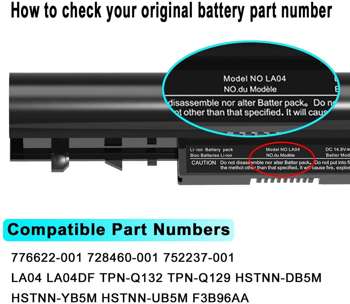 Battery for HP 15-F100 15-f200 15-f272wm 15-f211wm 15-f233wm 15