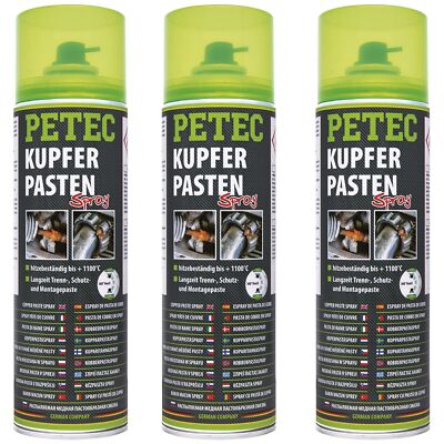 Petec 3x Copper Pastes Copper Spray 500ml