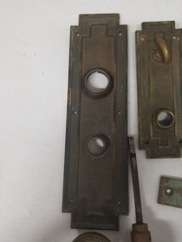Antik Griechisch Bronze Russwin Russell Erwin Türschloss Set Hardware Thetis Yale #1 - Bild 2 von 16