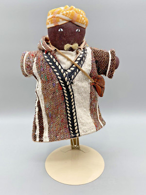 Vintage Handmade Morrocan Folk Art 9'' Male Doll Naima Sbyti Creation Detailed