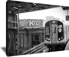 Brooklyn Subway Original Framed Wrapped Canvas Giclee Urban Art 24x36