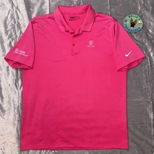 Nike Golf Shirt Pink Large Dri-Fit PGA Tour Championship East Lake Polo Stretch
