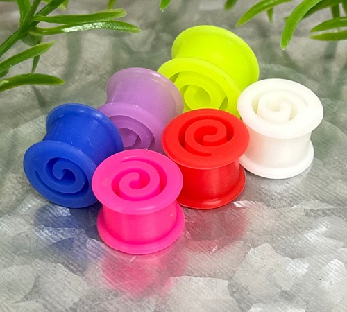Clear Double Flare Silicone Plug Ear Tunnel 2 to 1 Gauge - Pair