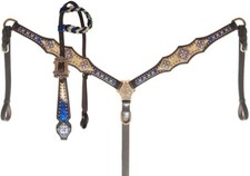 Leather Western Tack Set With Headstall ,Breast Collar and Reins.