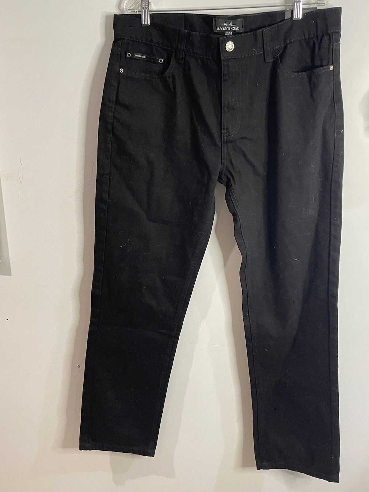 Sahara Club Mens Sz 38/32 Black Regular Fit Pants