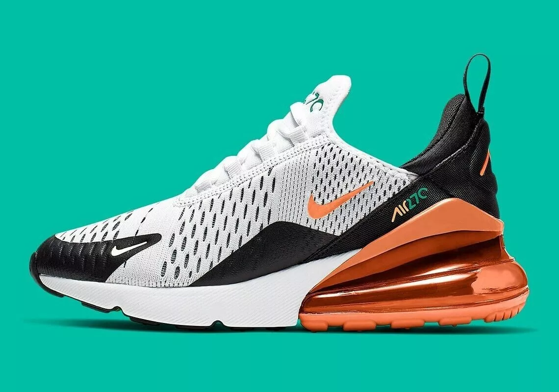 Nike Air Max 270 GS Trainers White Turf Orange 943345 107 NEW