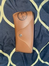Ray-Ban Brown Snap Case Unisex Eyeglass Case for Glasses/Sunglasses