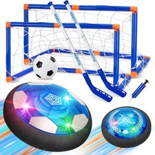 3-in-1 Hover Soccer Ball, Kids Toddler Hockey Set with LED Lights,Indoor Outdoor
