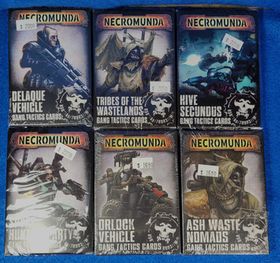 Necromunda Lot of 6 Gang Tactics Cards Sealed Boxes 6 Different Hive Secundus +5