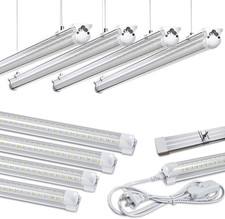 8Pack 4FT LED Shop Light Garage Lights,50W 6000K 7500LM White Light,Hanging/Surf