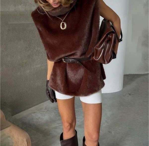Women Max Mara Vest Brown 34