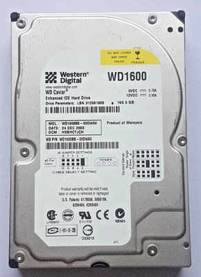 160 GB IDE Western Digital WD1600BB-00DWA0 P-ATA 7200rpm 2MB 3.5'' Festplatte