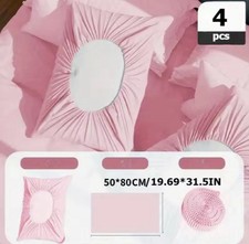 4pcs Disposable Pillowcases, Breathable Dirt-proof Universal Fit for Hotel Pink