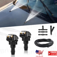 Car Front Windshield Wiper 6.5ft Fluid Hose 2x Nozzle Windshield Sprayer Jet Kit