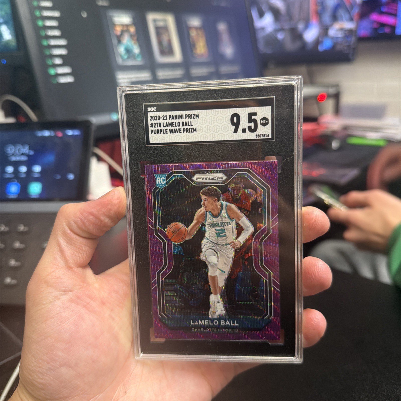 2020-2021 Panini Prizm Lamelo Ball #278 Purple Wave Prizm SGC 9.5