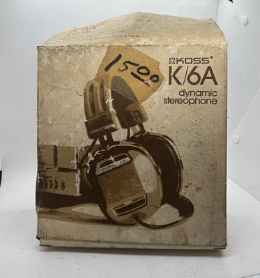 Vintage 70s 80s Koss K-6 ALC Over Ear-Cup Stereo phones Headphones Brown