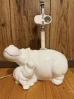 Vintage small Hippo lamp Figurine Hippopotamus Made In Italy white