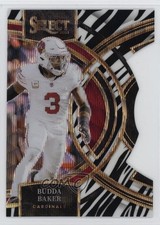 2023 Panini Select Premier Level Zebra Prizm Die-Cut Budda Baker #107 8mm