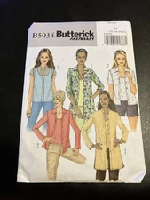 Butterick Pattern B5034 Misses’ Shirt Tank Top Size 16-22 UNCUT