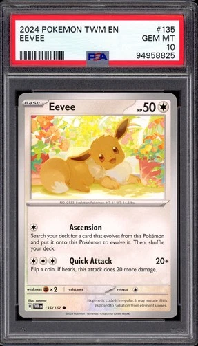2024 Pokémon Scarlet & Violet Twilight Masquerade Eevee #135 PSA 10 GEM MINT