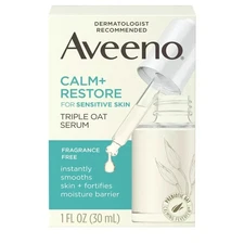Aveeno Calm Restore Triple Oat Sensitive Skin Face Serum, 1 fl oz