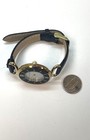 Women's Anne Klein Gold Tone Black Leather Watch, 28.7g — photo 2