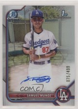 2022 Bowman Chrome Prospect Auto Refractor 75/499 Samuel Munoz #CPA-SM Auto v9t