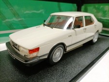 1:18 Cult Saab 900 Turbo 1981 White Saab 4-Door Luxury Sedan Model