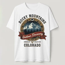 Vintage Rocky Mountains Colorado T-Shirt National Park Bear Wildlife Nature Gift