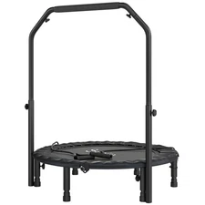 Soozier 40" Foldable Mini Trampoline, Rebounder Trampoline for Adults with Adjus